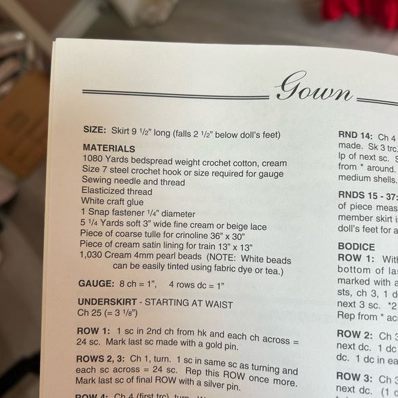 5/$25 crochet Barbie dress outfit sewing pattern book Bridal Doll Gown 🪡 - Picture 5 of 6